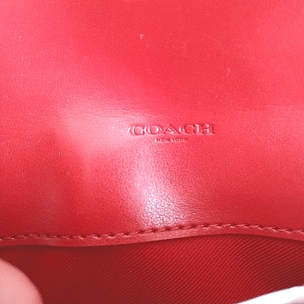 ❤ COACH Tan & Red Signature Monogram 'Year of the Rat Wallet' NWT! - Picture 6 of 12